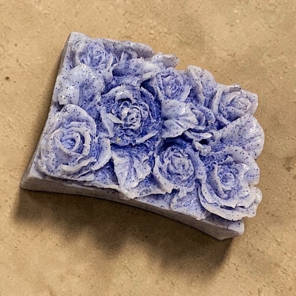 Lavender SHIMMER Scent 3D roses soap 2x3 inch 4oz shea butter & goat milk